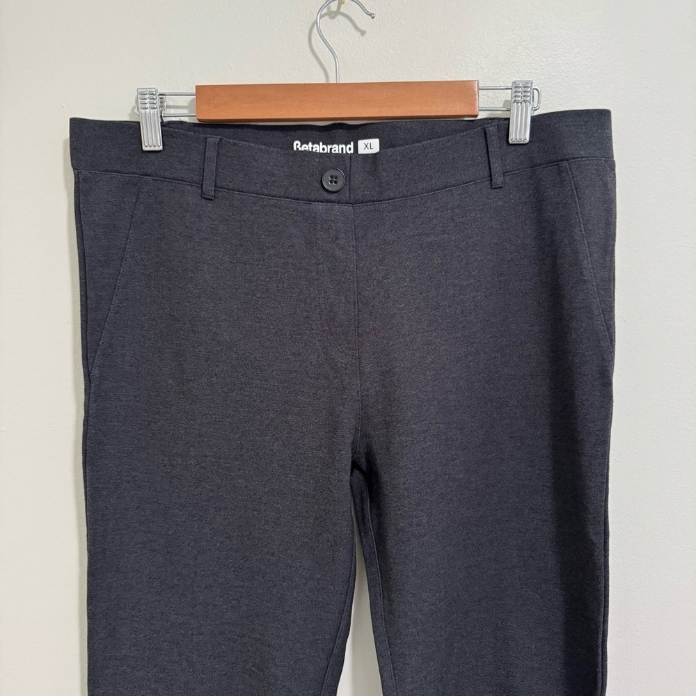 Betabrand Charcoal Grey Straight Leg Pants - Picture 3 of 8